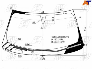 Стекло лобовое (Обогрев щеток Датчик дождя Молдинг) Infiniti FX35 08-12  FX30d 10-12  FX37 08-13 FUYAO 6057AGNBLHMVZ