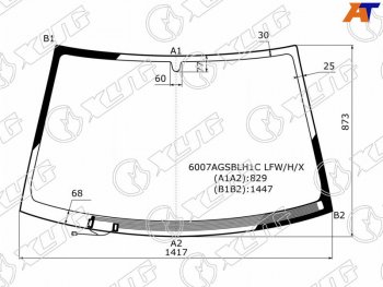 Стекло лобовое (Обогрев щеток) Nissan Almera Classic 06-12 XYG 6007AGSBLH1C LFW//H/X