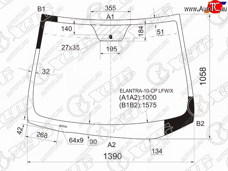 6 249 р. Стекло лобовое Hyundai Elantra 10-16  Avante 10-15 XYG ELANTRA-10-CP LFW/X  с доставкой в г. Пермь