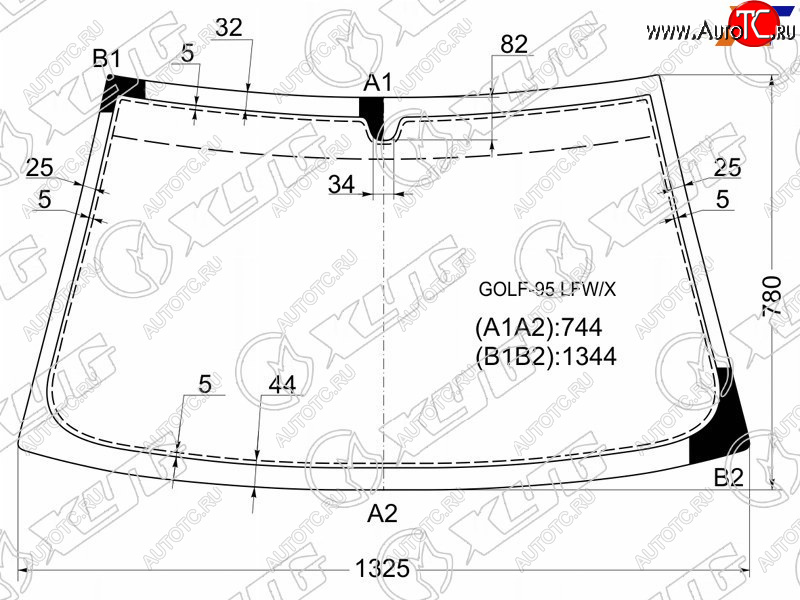 6 349 р. Стекло лобовое Volkswagen Polo 94-01  SEAT Inca 95-03  Volkswagen Caddy 95-03 XYG GOLF-95 LFW/X  с доставкой в г. Пермь