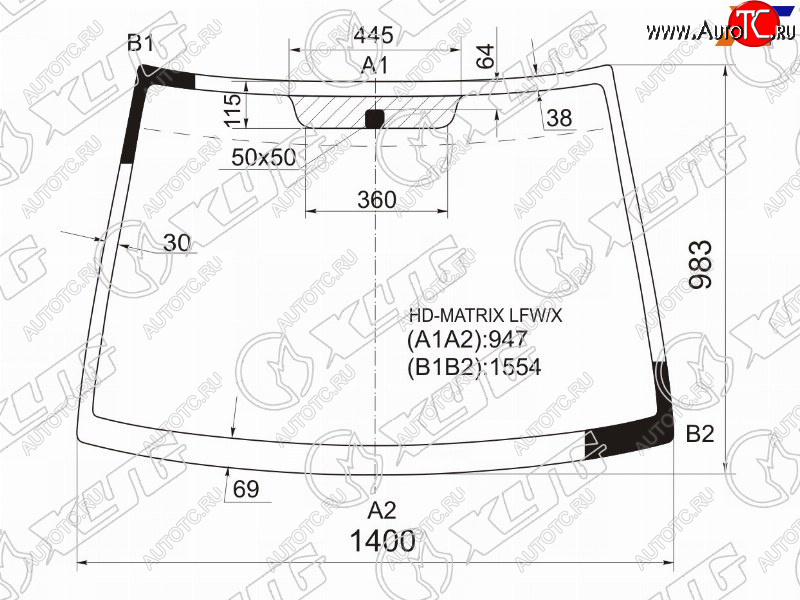 6 299 р. Стекло лобовое Hyundai Lavita 01-07  Matrix 01-10 XYG HD-MATRIX LFW/X  с доставкой в г. Пермь