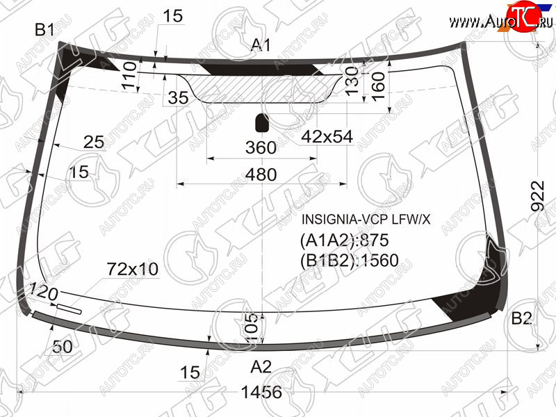 6 999 р. Стекло лобовое (Молдинг) Opel Insignia 08-17 XYG INSIGNIA-VCP LFW/X  с доставкой в г. Пермь