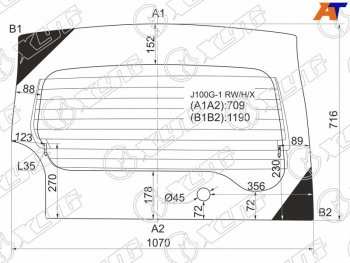 7 999 р. Стекло заднее (Цвет зеленый Обогрев) Daihatsu Terios 97-06  Terios Kid 98-12  Toyota Cami 99-06 XYG J100G-1 RW/H/X  с доставкой в г. Пермь. Увеличить фотографию 1