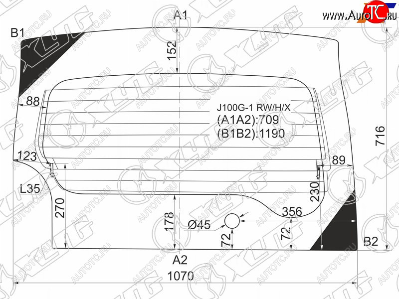 7 999 р. Стекло заднее (Цвет зеленый Обогрев) Daihatsu Terios 97-06  Terios Kid 98-12  Toyota Cami 99-06 XYG J100G-1 RW/H/X  с доставкой в г. Пермь