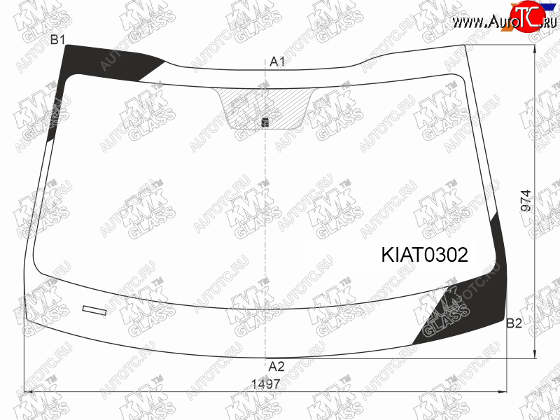 6 299 р. Стекло лобовое KIA K5 20-                                                                            KMK KIAT0302  с доставкой в г. Пермь