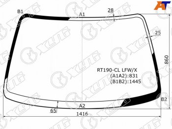 Стекло лобовое Toyota Caldina (T190) 92-02  Carina E 92-98  Corona (T190) 92-96  Corona SF 87-96 XYG RT190-CL LFW/X