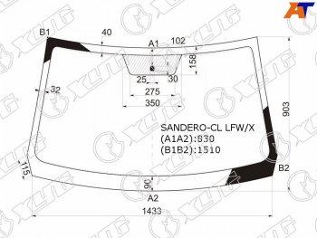 Стекло лобовое Nissan Terrano 14-22  Renault Duster 10-21  Sandero 09-14  Dacia Duster 10-17  Sa XYG SANDERO-CL LFW/X