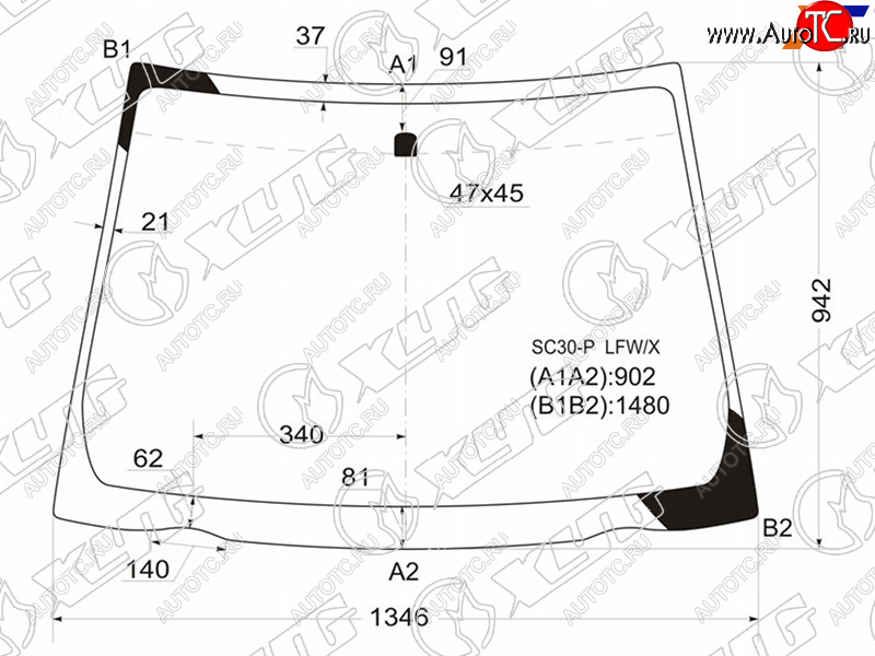 5 549 р. Стекло лобовое Toyota Vitz 10-20  Yaris 10-20 XYG SC30-P LFW/X  с доставкой в г. Пермь