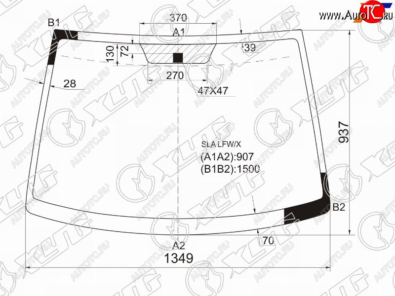 5 199 р. Стекло лобовое Honda Airwave 05-10  Partner 06-10 XYG SLA LFW/X  с доставкой в г. Пермь