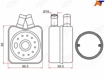 2 049 р. Радиатор масляный AUDI A2 00-A3 96-03A4 96-08MITSUBISHI LANCER 07-SKODA FABIA 99-OCTAVIA 96-VO SAT ST-028117021B  с доставкой в г. Пермь. Увеличить фотографию 1