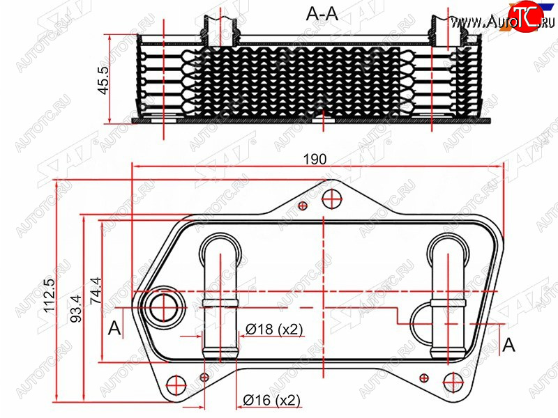 2 359 р. Радиатор масляный AUDI A3 03-SKODA OCTAVIA 04-SUPERB 08-VOLKSWAGEN GOLF 03-JETTA 05-PASSAT 05- SAT ST-02E409061B  с доставкой в г. Пермь