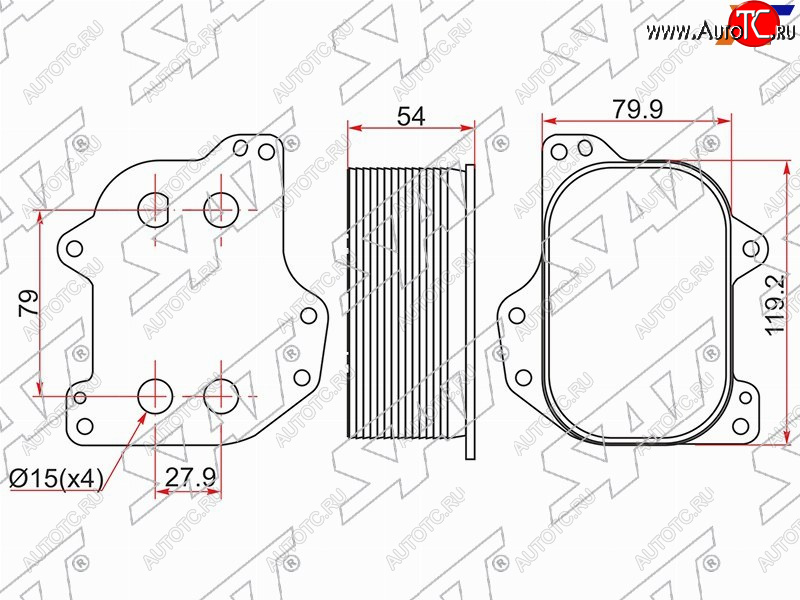 1 799 р. Радиатор масляный AUDI A1 10-A3 12-A4 15-A5 16-Q2 16-Q3 11-SKODA OCTAVIA 13-RAPID 12-VOLKSWA SAT ST-03N117021  с доставкой в г. Пермь