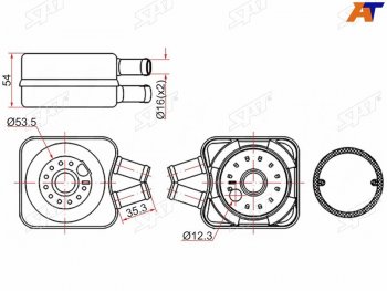 1 269 р. Радиатор масляный AUDI A4 94-00A6 94-05FORD GALAXY 95-06SKODA OCTAVIA 96-10VOLKSWAGEN PASSAT 96- SAT ST-068117021B  с доставкой в г. Пермь. Увеличить фотографию 1