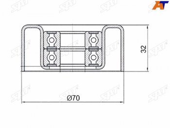 919 р. Ролик приводного ремня обводной NISSAN NAVARA 04-PATHFINDER 05- SAT ST-11927-ED320  с доставкой в г. Пермь. Увеличить фотографию 1