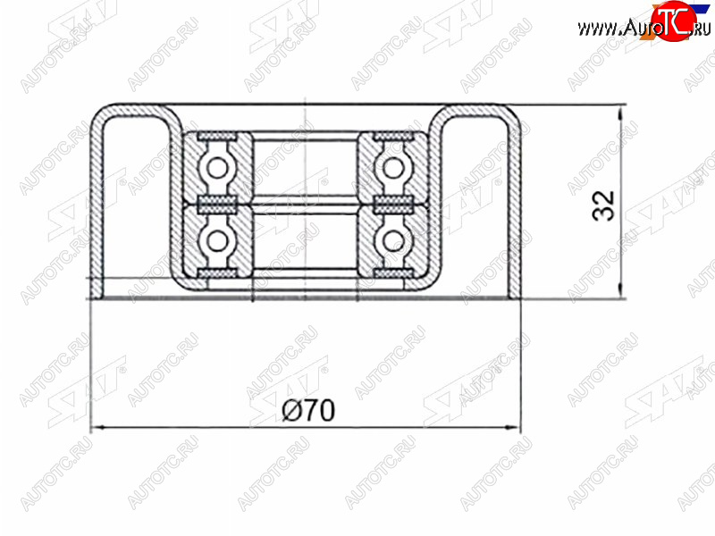 919 р. Ролик приводного ремня обводной NISSAN NAVARA 04-PATHFINDER 05- SAT ST-11927-ED320  с доставкой в г. Пермь