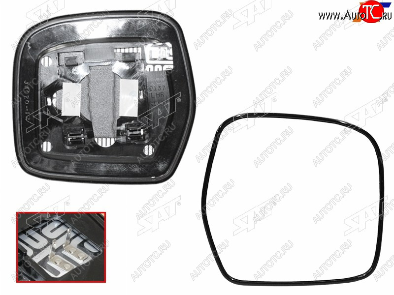 1 339 р. Полотно зеркала Toyota Land Cruiser (J100) 98-07 (Справа Обогрев) SAT ST-121-0122  с доставкой в г. Пермь