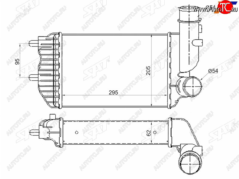 5 349 р. Интеркулер CITROEN JUMPERFIAT DUCATOPEUGEOT BOXER 94-06 SAT ST-1307012080  с доставкой в г. Пермь