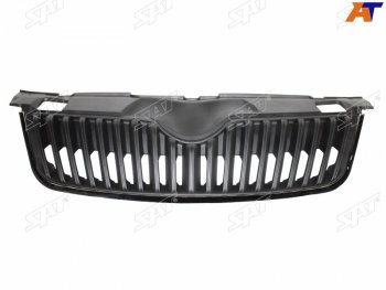 Решетка радиатора SAT Skoda Fabia Mk2 универсал рестайлинг (2010-2014) (молдинг хром черный)