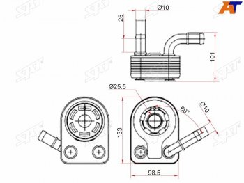 3 099 р. Радиатор масляный FORD C-MAX 10-FIESTA 08-FOCUS II 04-11FOCUS III 11-KUGA 13-MONDEO 07-VOLVO S SAT ST-1852773  с доставкой в г. Пермь. Увеличить фотографию 1