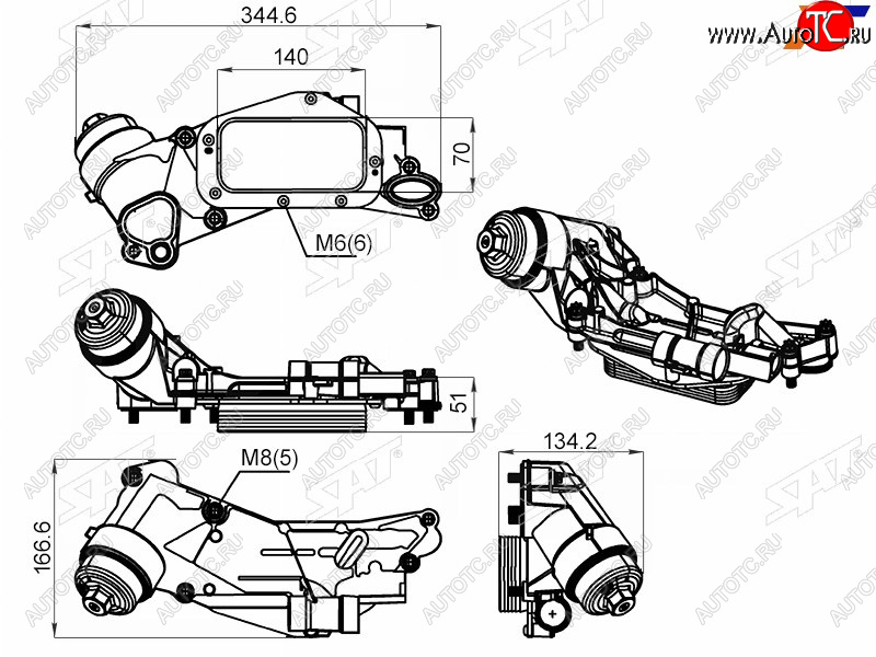4 899 р. Радиатор масляный в сборе CHEVROLET CRUZE 09-OPEL ASTRA J 10-MOKKA 12- SAT ST-205-0001  с доставкой в г. Пермь