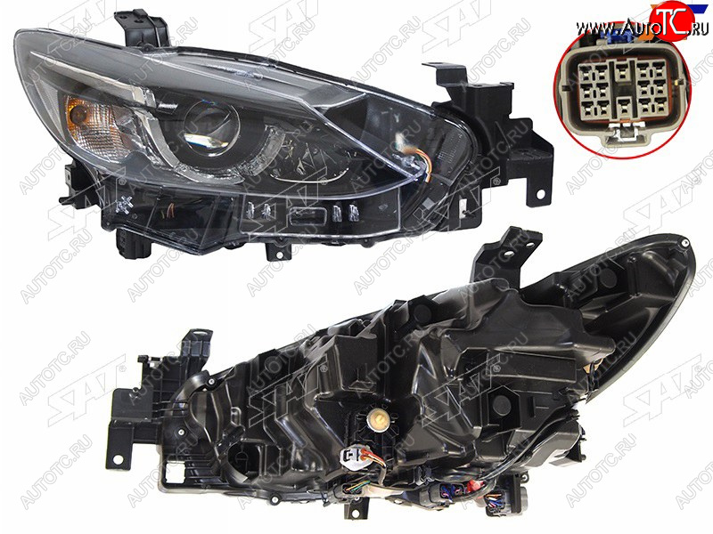 17 499 р. Фара правая (LED) SAT Mazda 6 GJ 1-ый рестайлинг седан (2015-2018)  с доставкой в г. Пермь