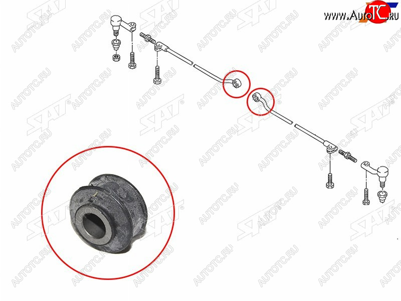 199 р. Сайлентблок Chevrolet Lanos 05-09  Daewoo Lanos 97-08  Nexia 94-16  ЗАЗ Ланос 08-16 SAT ST-7848282B  с доставкой в г. Пермь