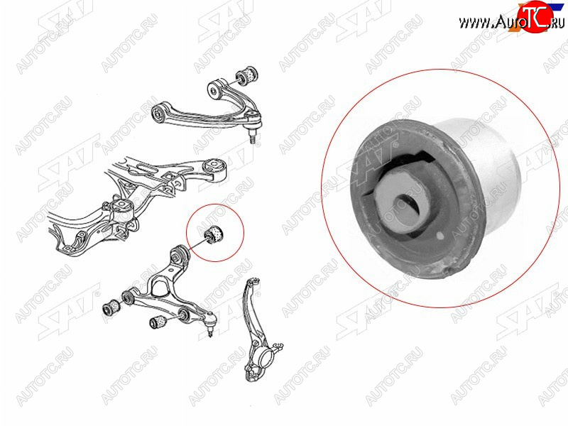 849 р. Сайлентблок Audi Q7 05-15  Volkswagen Touareg 02-10  Porsche Cayenne 02-10 SAT ST-7L0407182C  с доставкой в г. Пермь