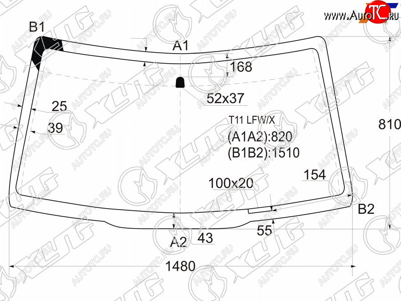 5 999 р. Стекло лобовое Chery Tiggo T11 05-13  Vortex Tingo 10-14 XYG T11 LFW/X  с доставкой в г. Пермь