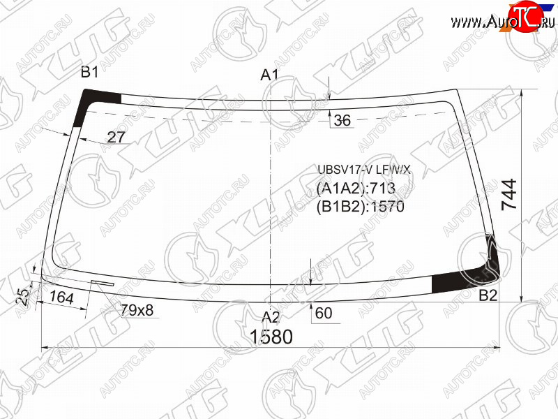 7 599 р. Стекло лобовое Honda Horizon 94-99  Isuzu Bighorn 91-02  Trooper 92-02  Opel Monterey 91-99 XYG UBSV17-V LFW/X  с доставкой в г. Пермь