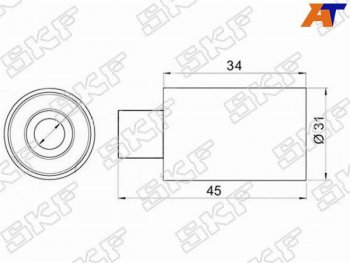 2 199 р. Ролик ремня ГРМ обводной SUBARU FORESTERIMPREZA SKF VKM88008  с доставкой в г. Пермь. Увеличить фотографию 1
