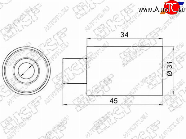 2 199 р. Ролик ремня ГРМ обводной SUBARU FORESTERIMPREZA SKF VKM88008  с доставкой в г. Пермь