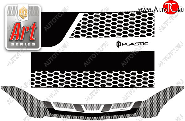 2 199 р. Дефлектор капота CA-Plastic  Toyota Corolla  E120 (2004-2007) хэтчбек рестайлинг (Серия Art серебро)  с доставкой в г. Пермь