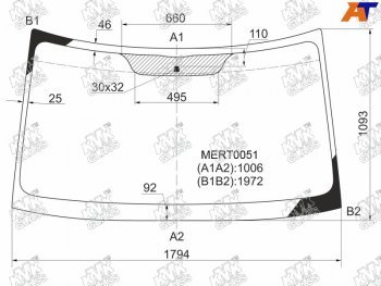 Стекло лобовое Mercedes-Benz Sprinter 06-18 / Volkswagen Crafter 06-16 KMK MERT0051, mert0051 KMK MERT0051