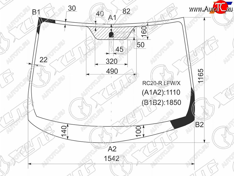 10 899 р. Стекло лобовое Toyota Alphard (H10) 02-08 XYG RC20-R LFW/X  с доставкой в г. Пермь