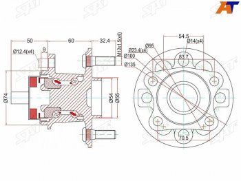 3 399 р. Ступичный узел задн. TOYOTA VITZ KSP90,NCP9#,SCP90RACTIS NCP10#,SCP100BELTA #SP92 05- (с ABS) SAT ST-42450-52060  с доставкой в г. Пермь. Увеличить фотографию 1