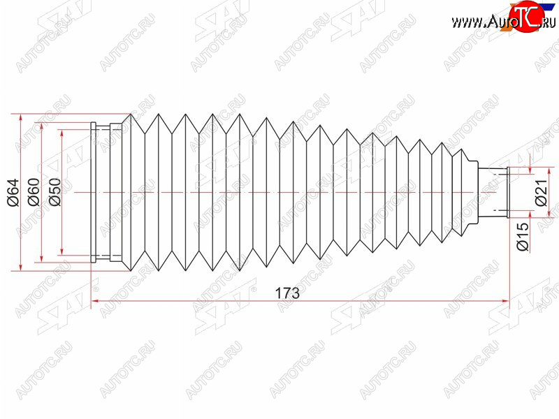 439 р. Пыльник рулевой рейки TOYOTA ALLIONPREMIOISIS 07-IPSUMNOAHVOXY 01- LH=RH SAT ST-45535-44010  с доставкой в г. Пермь