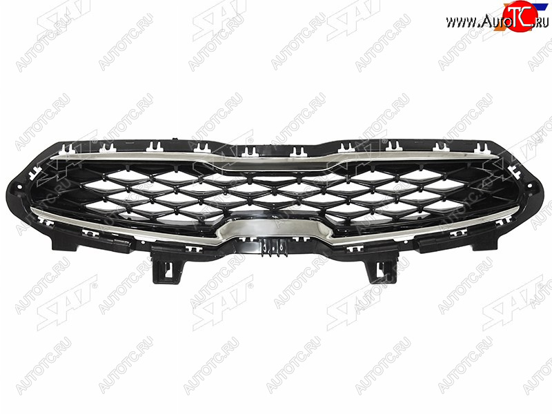 2 599 р. Решетка радиатора SAT KIA Cerato 4 BD дорестайлинг седан (2018-2021) (молдинг хром)  с доставкой в г. Пермь