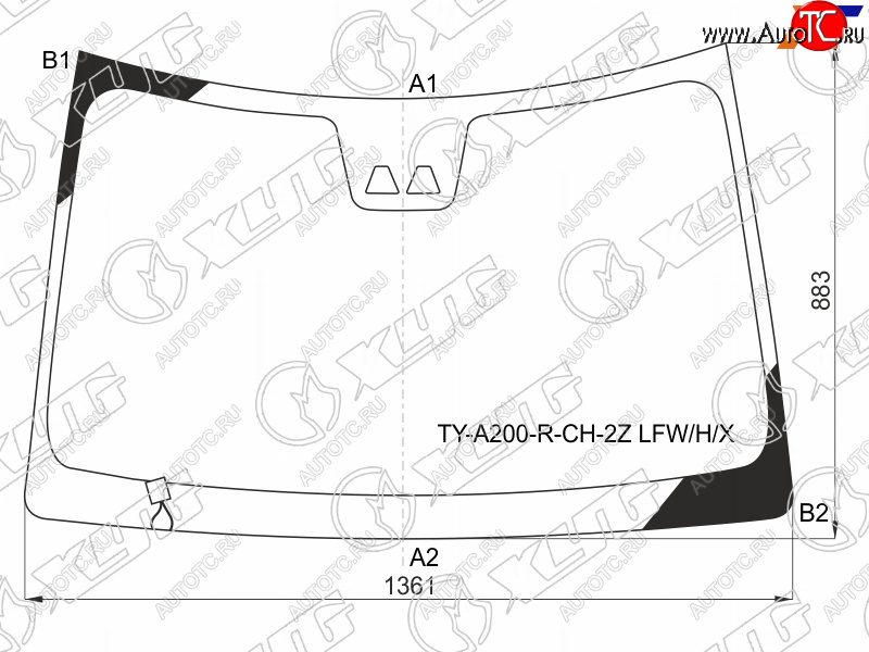 10 499 р. Стекло лобовое с обогревом щеток + 2 камеры TOYOTA RAIZE 19-  DAIHATSU ROCKY 19-                    XYG TY-A200-R-CH-2Z LFW/H/X  с доставкой в г. Пермь