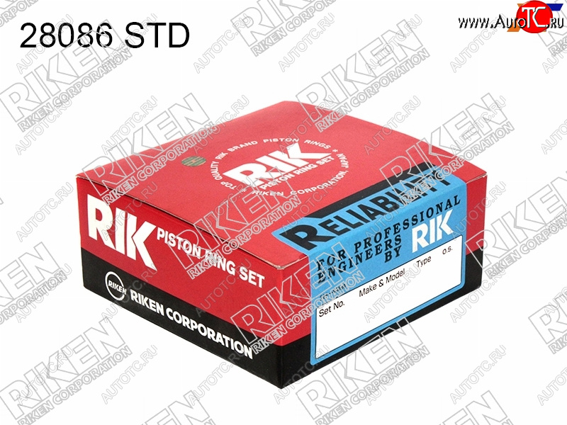 3 699 р. Кольца поршневые (комплект) STD TOYOTA CAMRYAVENSISIPSUM 2AZ-FE 05- RIKEN 28086 STD  с доставкой в г. Пермь