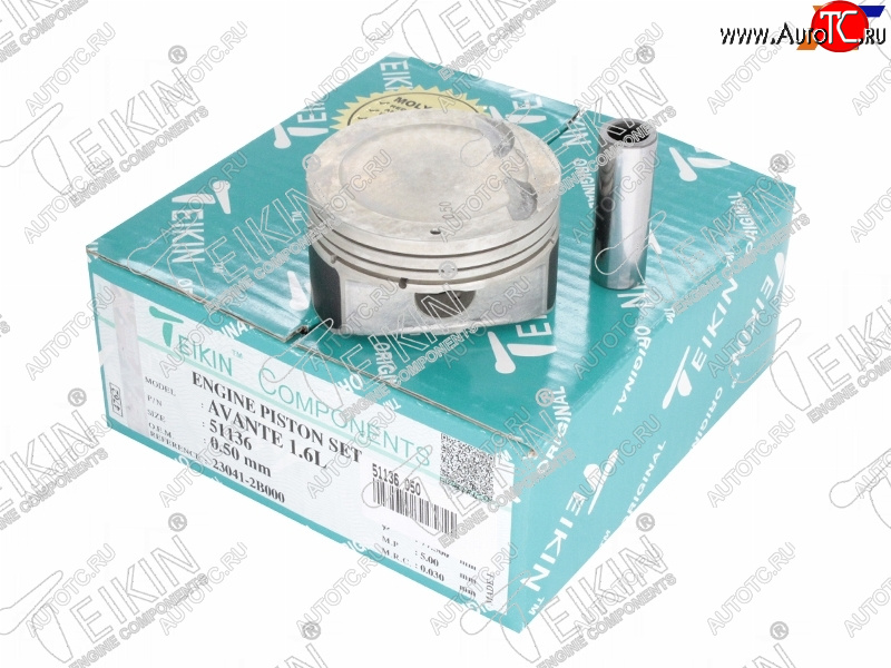 4 999 р. Поршни (к-т 4 шт) HYUNDAI SOLARISi20 KIA RIO G4FC 11- TEIKIN 51136 050  с доставкой в г. Пермь
