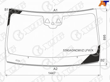 13 799 р. Стекло лобовое (Две камеры Датчик дождя Молдинг 4D SED) Mercedes-Benz CLS-Class 17- XYG 5390AGNCMVZ LFW/X  с доставкой в г. Пермь. Увеличить фотографию 1