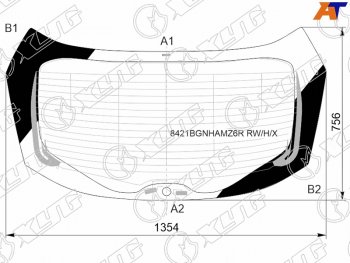 13 749 р. Стекло заднее (Цвет зеленый Обогрев Антенна Молдинг) Toyota C-HR 19-23 XYG 8421BGNHAMZ6R RW/H/X  с доставкой в г. Пермь. Увеличить фотографию 1