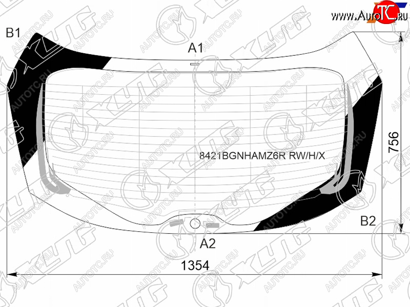 13 749 р. Стекло заднее (Цвет зеленый Обогрев Антенна Молдинг) Toyota C-HR 19-23 XYG 8421BGNHAMZ6R RW/H/X  с доставкой в г. Пермь