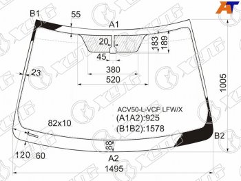 Стекло лобовое Toyota Camry (XV50) 11-18  Aurion 12-15  Camry UAEUSA 11-17 XYG ACV50-L-VCP LFW/X