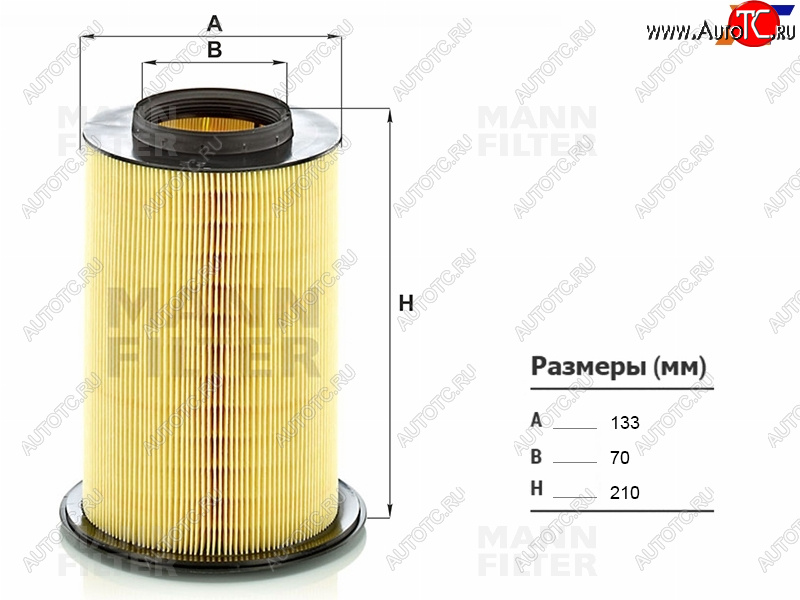 1 479 р. Фильтр воздушный MANN  Ford C-max ( Mk1,  Mk2) (2007-2019), Ford Focus ( 2,  3) (2004-2019), Ford Kuga ( 1,  2,  DFK,CX482) (2008-2025), Volvo C30  хэтчбэк 3 дв. (2006-2012)  с доставкой в г. Пермь