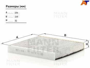 1 279 р. Фильтр салона AUDI A3 12-VW GOLF 13-SKODA OCTAVIA 13- угольный MANN CUK26009  с доставкой в г. Пермь. Увеличить фотографию 3