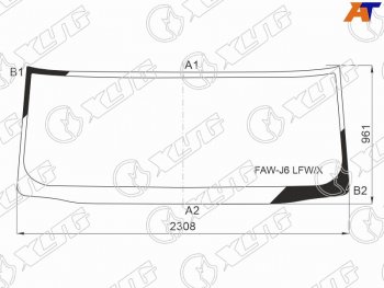 13 199 р. Стекло лобовое FAW J6P (CA3250) 08-  J6P (CA3310) 17- XYG FAW-J6 LFW/X  с доставкой в г. Пермь. Увеличить фотографию 2