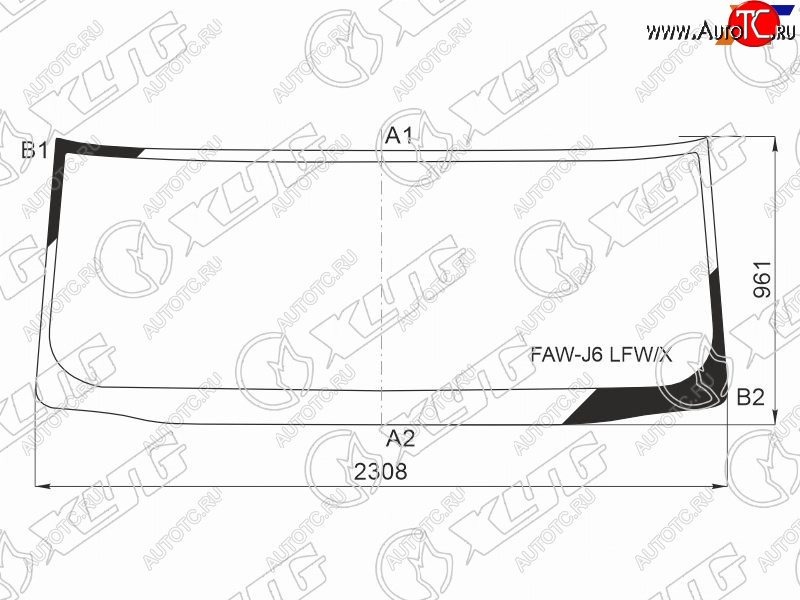 13 199 р. Стекло лобовое FAW J6P (CA3250) 08-  J6P (CA3310) 17- XYG FAW-J6 LFW/X  с доставкой в г. Пермь