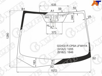 17 849 р. Стекло лобовое (Антенна Датчик дождя) Toyota Alphard (H30) 15-23                                    XYG GGH30-R-CPSA LFW/H/X  с доставкой в г. Пермь. Увеличить фотографию 1