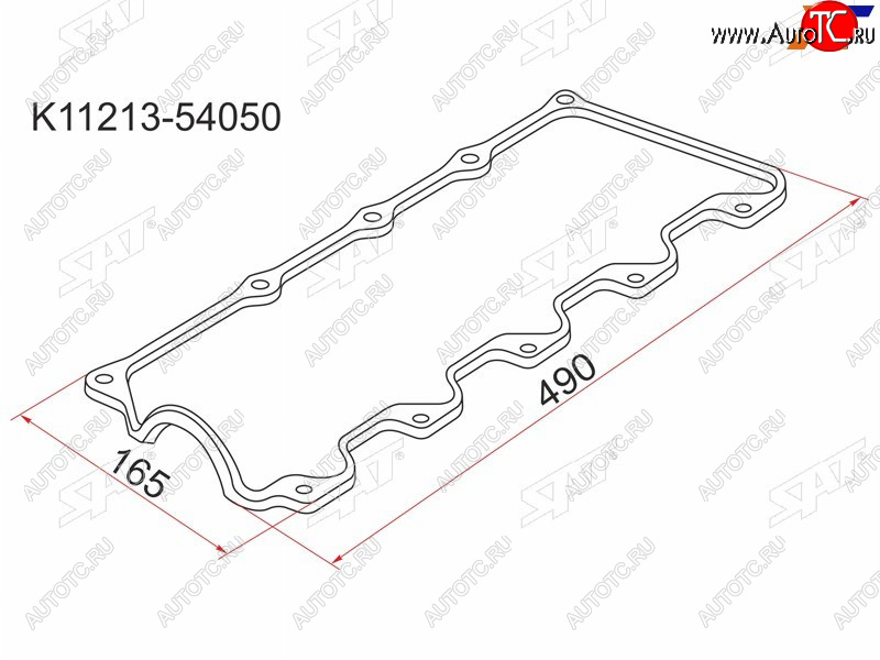 247 р. Прокладка клапанной крышки TY 2L#, 3L, 5L 89- SAT K11213-54050  с доставкой в г. Пермь